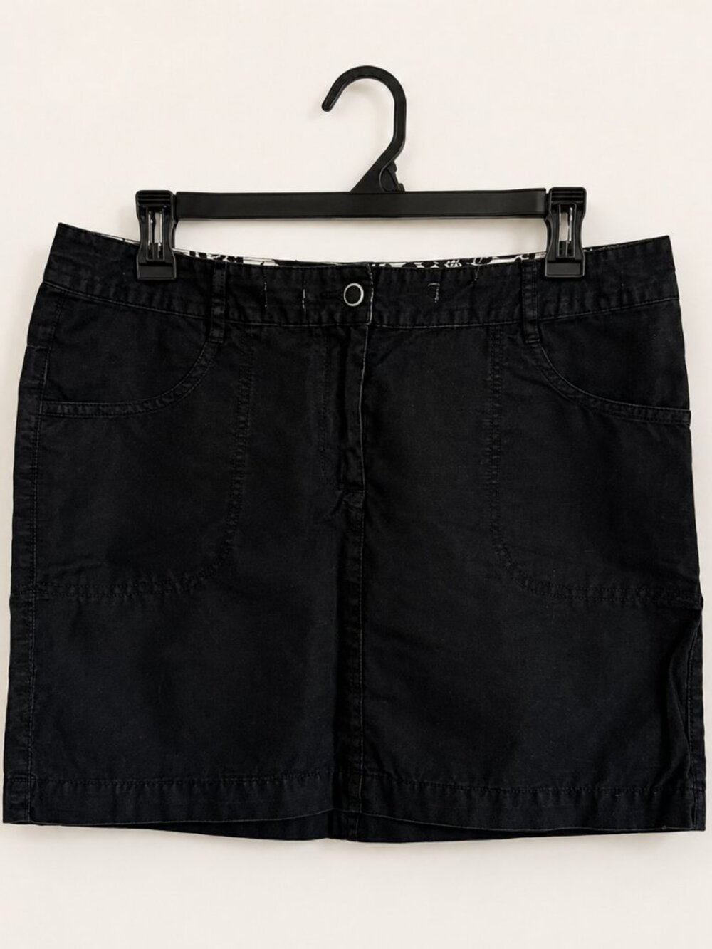 White House Black Market Black Linen Mini Skirt 10